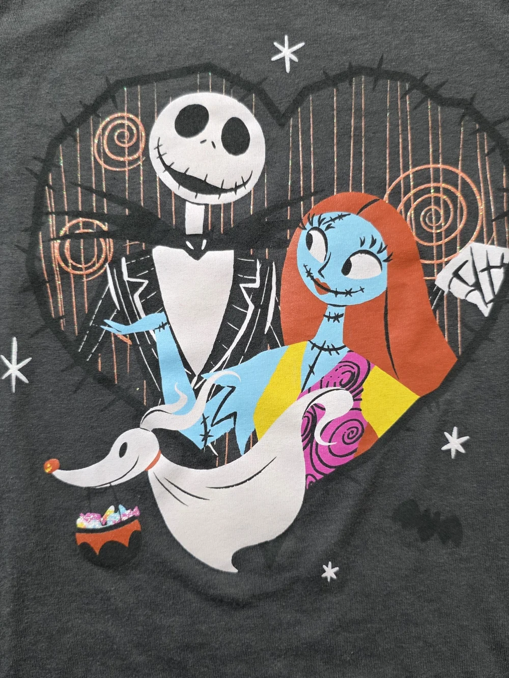 Disney The Nightmare Before Christmas Jack & Sally Tee Size 6